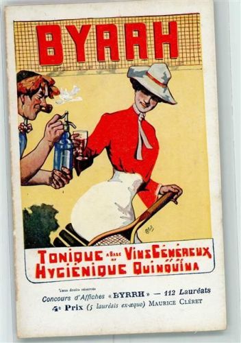 4e Prix (5 laureats ) Maurice Cleret Jugendstil Tennis AK Collection BYRRH Künstlerkarte