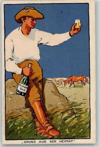Kufperberg Gold Werbung Künstlerbund Karlsruhe sign. H. Eichrodt AK