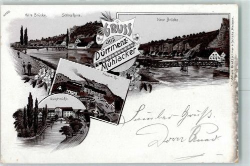W7130 Dürrmenz Gruss aus Brauerei Leo Verlag Kretschmar & Schatz Meissen AK - Geschichte Lithographie
