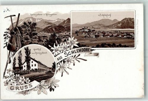 82439 W8118 Schlehdorf Karte beschädigt Gasthaus Zum Herzogstand Rucksack Edelweiss