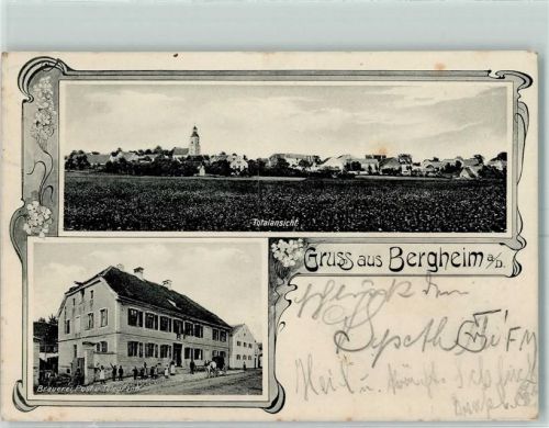86673 W8859 Bergheim b Neuburg a d Donau 1907 - Brauerei Post und Telegraph