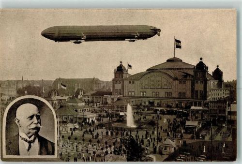 W6000 Frankfurt am Main Luftschiffahrt Ausstellung 1909 offiz. Karte AK ILA