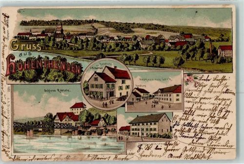 Hohentengen 1898 Handlung von J.N. Sutter Gasthaus Zum Lamm Handlung Schloss Rötteln