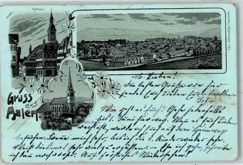 Aalen 1905 Rathaus Kath. Kirche