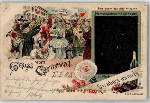 Köln Stadt 1903 Karneval Fächer Sekt HGL
