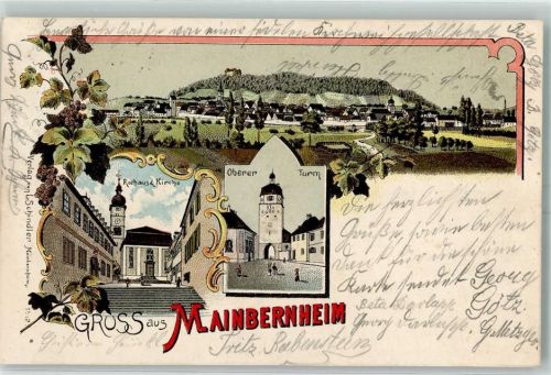 Mainbernheim 1904 Rathaus Kirche Oberer Turm