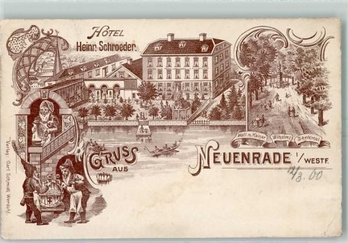 Neuenrade Hotel Heinr. Schroeder Zwerge Weinfass Wall mit Kaiser Wilhelm-Denkmal