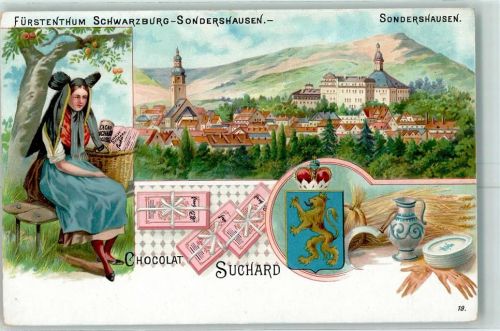 Sondershausen Fürstenthum Schwarzburg - Sondershausen Tracht Werbung Chocolat Suchard