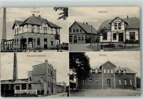 26340 W2932 Zetel 1914 - Postamt , Molkerei , Weberei + Schule AK