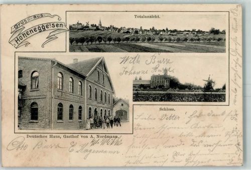 31185 W3201 Hoheneggelsen 1903 - Gasthaus Deutsches Haus , Schloss AK