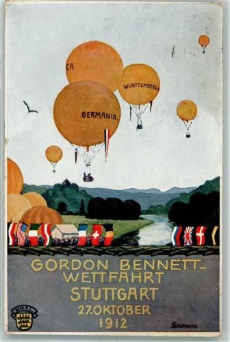 W7000 Stuttgart Heißluftballons Gordon-Bennett-Rennen 1912