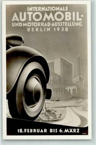 W1000 Charlottenburg + Sonderstempel 1938 WK II AK Automobilausstellung