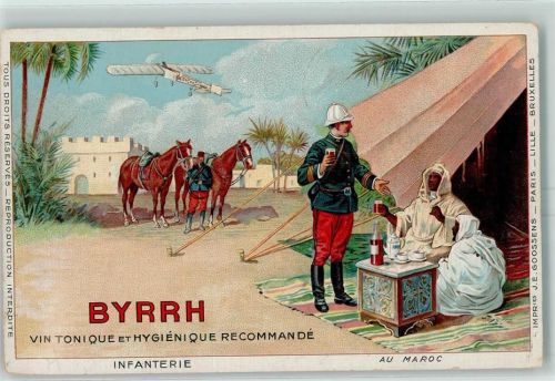 Infanterie in Marokko AK Collection BYRRH Lithographie