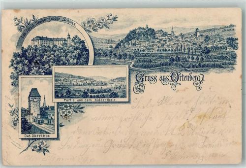 63683 W6474 Ortenberg , Hess 1900 Gebrauchsspuren Fürstl. Stolbergische Schloss Nidderthal Obertor Vorläufer
