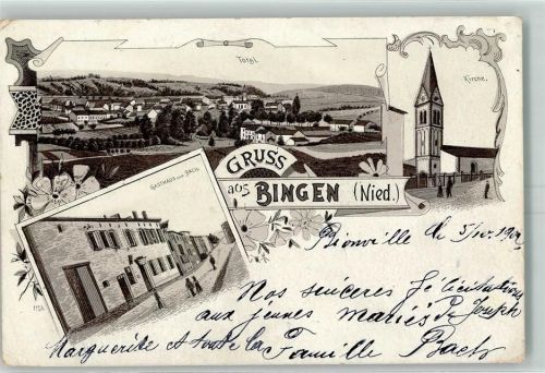 57220 Bionville-sur-Nied 1902 - Gruss aus Gasthaus von Bach AK