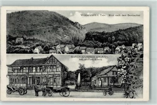 Winterstein 1911 Blick nach dem Sembachtal Gast- und Logierhaus Zum Adler Bes Edmund Schenk