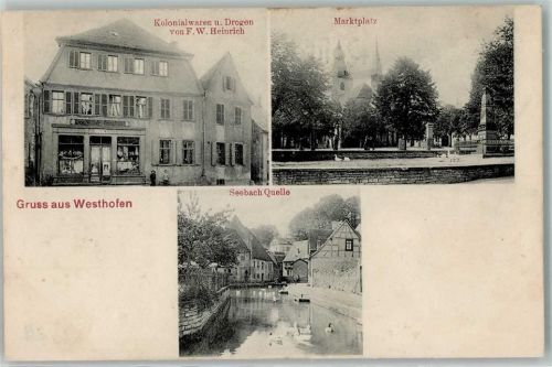 Westhofen Seebach Quelle Kolonialwaren Drogen F. W. Heinrich Marktplatz