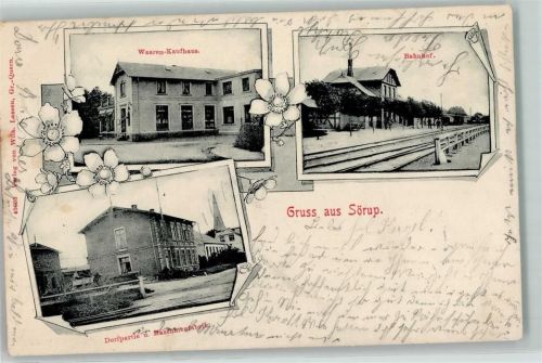 Sörup 1902 Waaren-Kaufhaus Bahnhof Dorf Maschinenfabrik