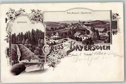 82435 W8117 Bayersoien 1897 Lithographie Soiermühle
