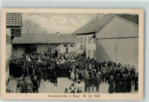 87637 W8959 Seeg Gebrauchsspuren Glockenweihe 28. Dezember 1920 Privatfoto-AK