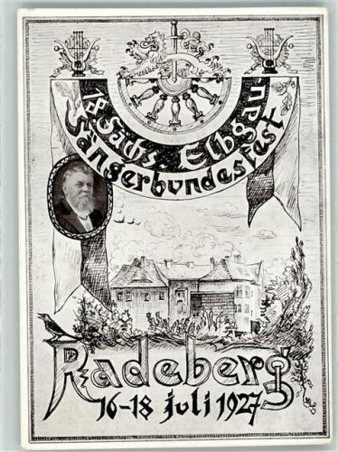 01454 O8142 Radeberg - 18. Sächs. Elbgau-Sängerbundesfest 16. - 18. Juli 1927 Porträt