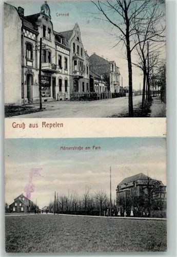 Repelen 1915 Genend Mörserstraße am Park