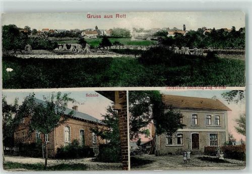 57632 W5232 Rott , Westerw 1913 - Schule Bäckerei Handlung Aug. Weber