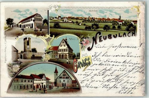 Neubulach 1905 Gasthaus Zum Lamm Diebsturm Rathaus Marktplatz Kirche