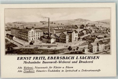 Ebersbach Ernst Fritz Mechanische Baumwoll-Weberei und Druckerei