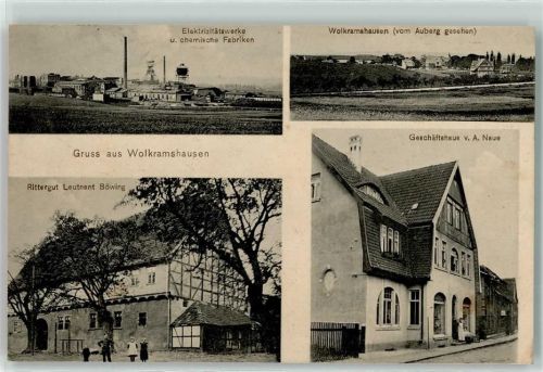 Wolkramshausen 1914 Elektrizitätswerke Chemische Fabriken Rittergut Leutnant Böwing Geschäftshaus A. Naue