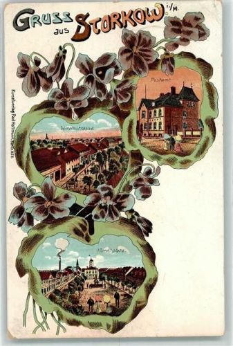 Storkow 1907 Wilhelmstraße Postamt Marktplatz