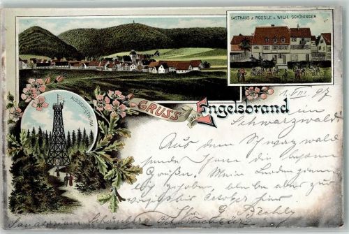 Engelsbrand 1897 Gasthaus Zum Rössle Wilh. Schöninger Aussichtsturm