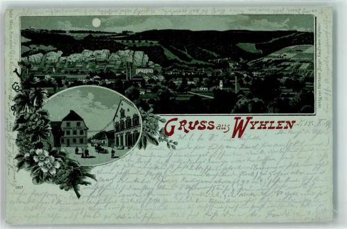 Wyhlen 1899 Gasthaus Zum Ochsen Bahnpost Konstanz - Basel Zug 478