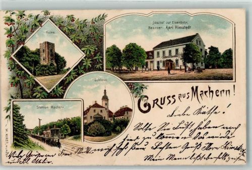 Machern 1906 Ruine Gasthaus Zur Eisenbahn Bes Karl Himstedt Schloss Station