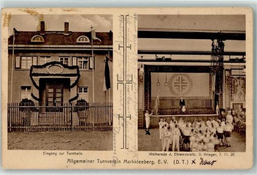 04416 O7113 Markkleeberg - Allgemeiner Turnverein EV Turnhalle Weihrede d. Ehrenvorsitz O. Krieger