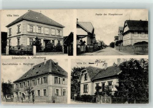 77743 W7607 Ichenheim - Villa Stolz Hauptstraße Geschäftshaus A. Burghardt Villa Dr. Haas Pflanz