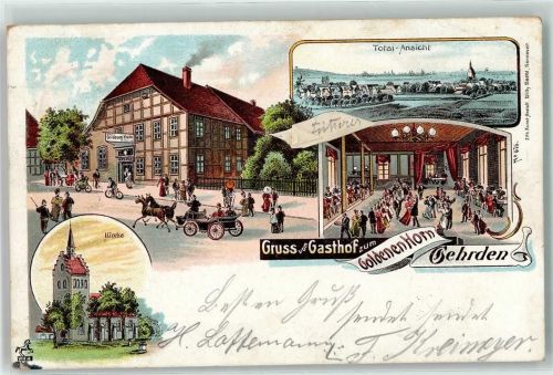 Gehrden 1904 Gasthaus Zum Goldenen Horn Kirche