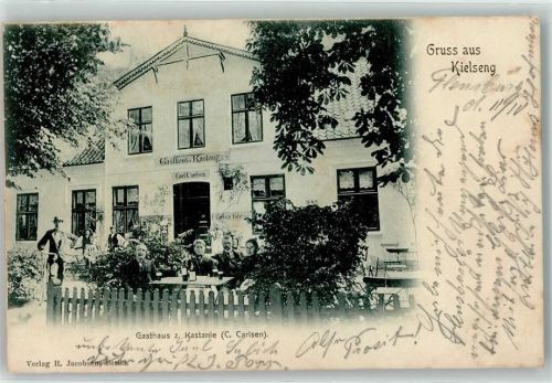 24937 W2390 Flensburg 1903 - Gasthaus Zur Kastanie C. Carlsen Kielseng