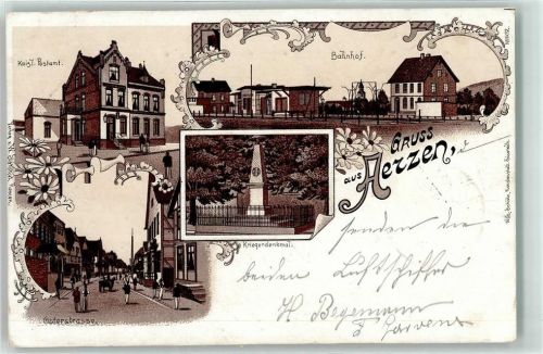 Aerzen 1898 Kaiserl. Postamt Bahnhof Kriegerdenkmal Osterstraße