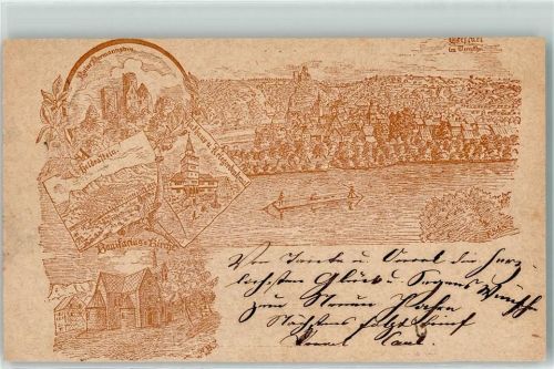 99830 O5908 Treffurt 1892 Gebrauchsspuren Ruine Heldrastein Rathaus Kriegerdenkmal Bonifacius-Kirche Vorläufer