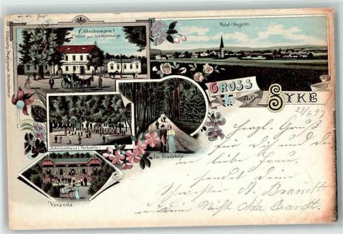 Syke 1897 F. Glockemanns Hotel Zum Schützenhaus Im Friedholze