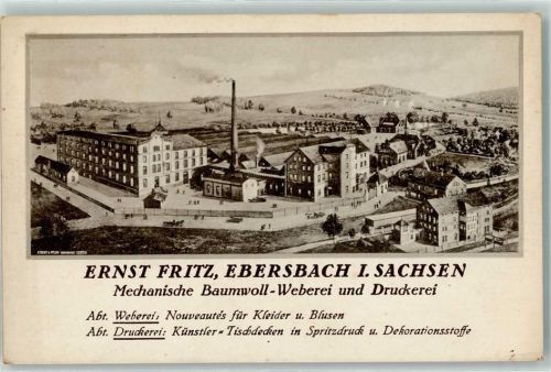 Ebersbach Werbung Fabrik Ernst Fritz Weberei Druckerei