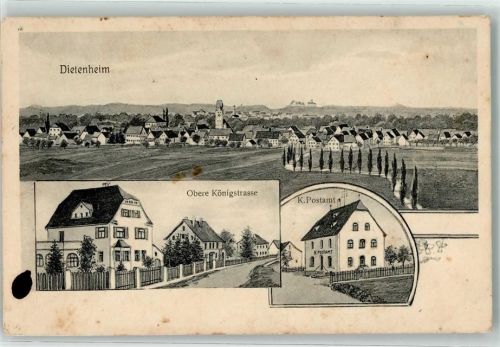 89165 W7905 Dietenheim , Iller 1913 - Obere Königstraße K. Postamt