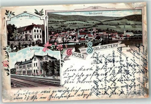 Schlüchtern 1897 Gasthaus Zum Deutschen Kaiser Bahnhof