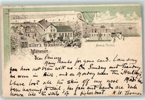 Möltenort 1899 Müllers Gasthaus Strand-Pavillon Vorläufer
