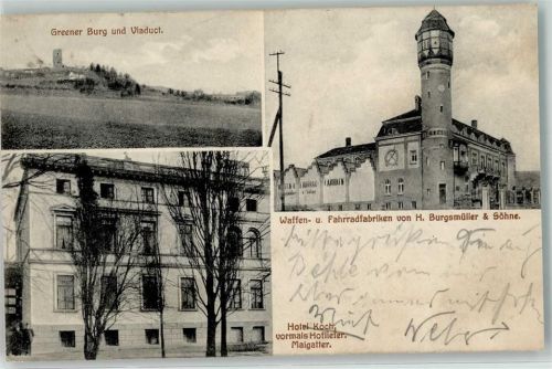 37547 W3350 Greene b Kreiensen - Greener Burg Viadukt Waffen- und Fahrradfabriken H. Burgsmüller & Söhne Hotel Koch vormals Hofliefer Maigatter