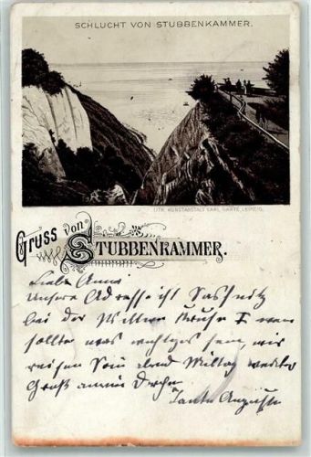 18546 O2331 Stubbenkammer 1895 - Schlucht Vorläufer Druck um 1889