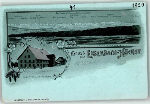 Eisenbach Gasthaus Zum Hirschen Alpenpanorama Höchst