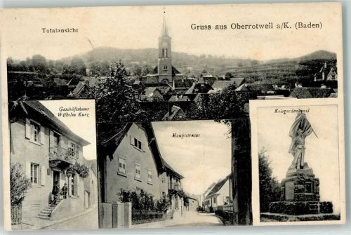 Oberrotweil 1911 Geschäftshaus Wilhelm Kurz Hauptstraße Kriegerdenkmal