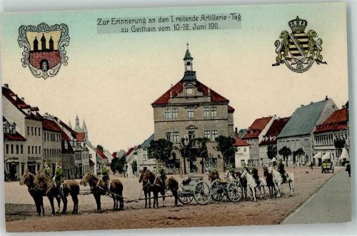 Geithain I. reitender Artillerie-Tag Jumi 1911 Wappen